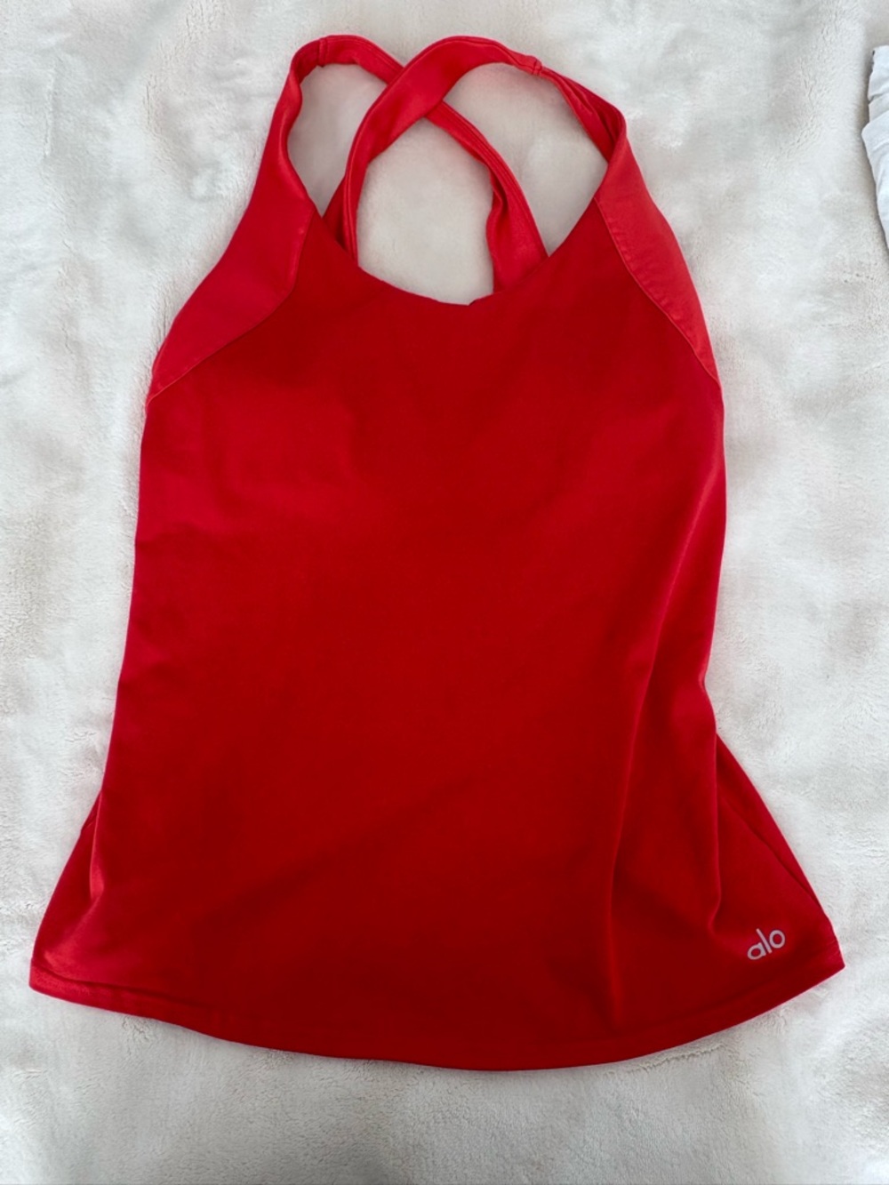 ALO Yoga Coral Red Sports Bra with Supportive Band